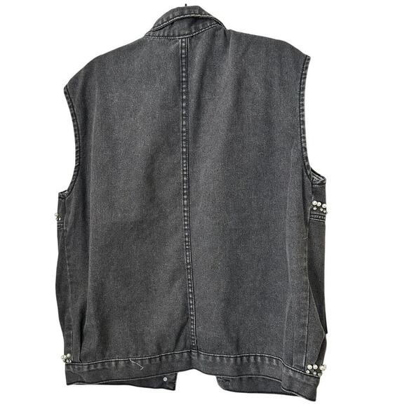 Pastel - 1951 Embellished Denim Vest (Dark Grey) - M - Picture 2 of 4